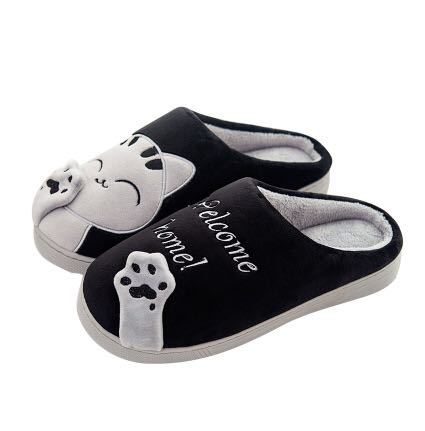 Unisex Winter Home Slippers - Cartoon Cat Lover Soft Warm Slippers